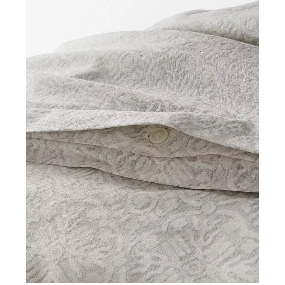 Ralph Lauren Emilia Grey Tonal Medallion Cotton/Linen Duvet Cover Set QUEEN $360 - Picture 5 of 11
